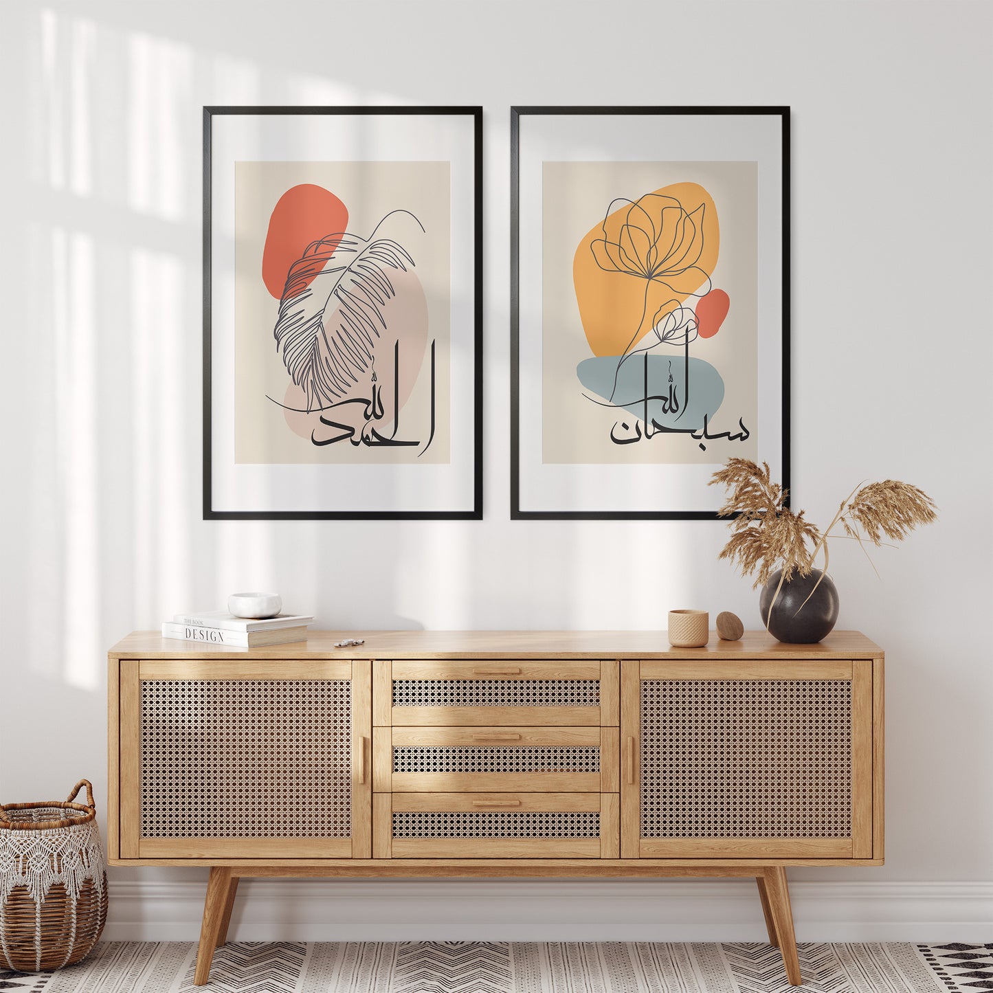 Floral Subhanallah, Abstract Alhamdulillah, Allahuakbar Zikar & Dua- Nursery Prints for Muslim Kids Room