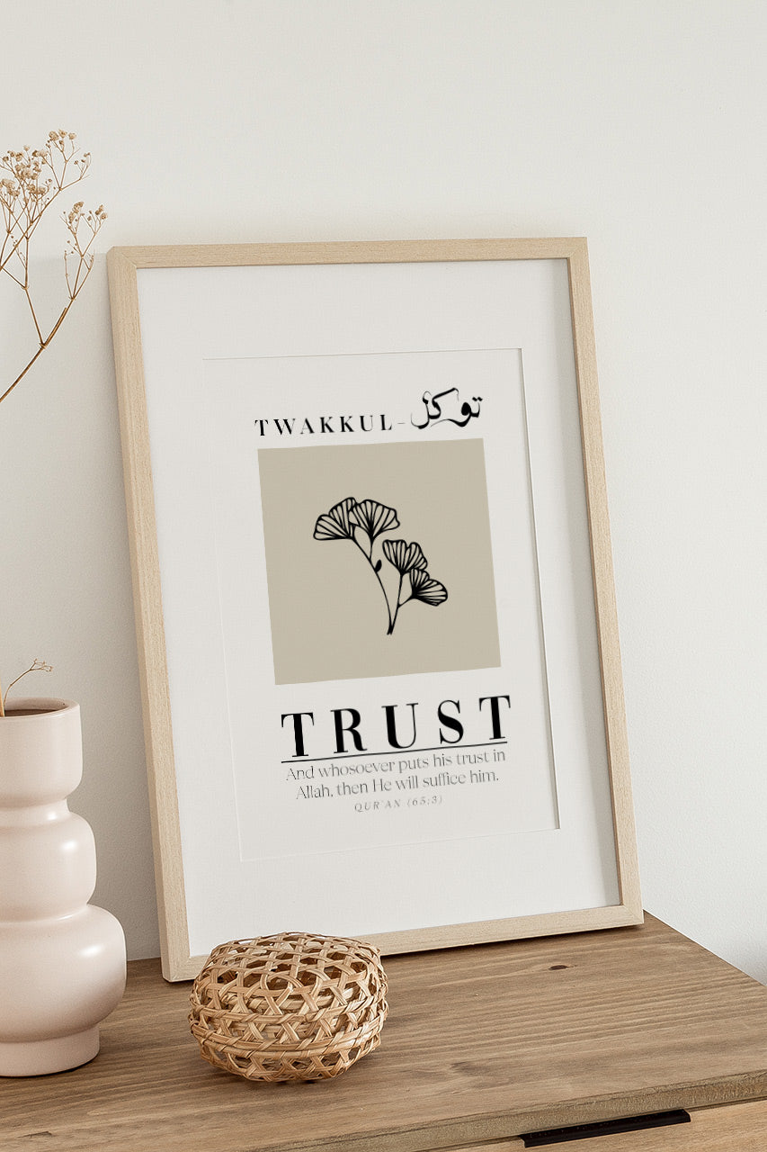 Sabr Shukr Tawakkul Islamic Prints, Set of 3 Arabic poster, Modern Islamic Wall decor printable, Abstract Islamic wall art, Digital Islamic Design