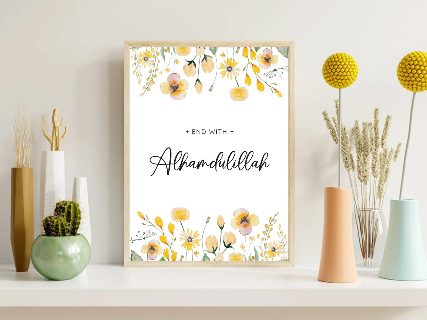 Start with Bismillah, End with Alhamdulillah poster for Nursery room, Islamic home décor, Islamic calligraphy, Islamic gifts, Islamic Print