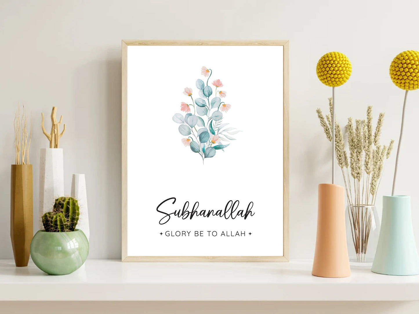 Subhan Allah Alhamdulillah Allahu Akbar Arabic Zikr, Islamic home décor, Islamic calligraphy, Islamic gifts, Islamic Print