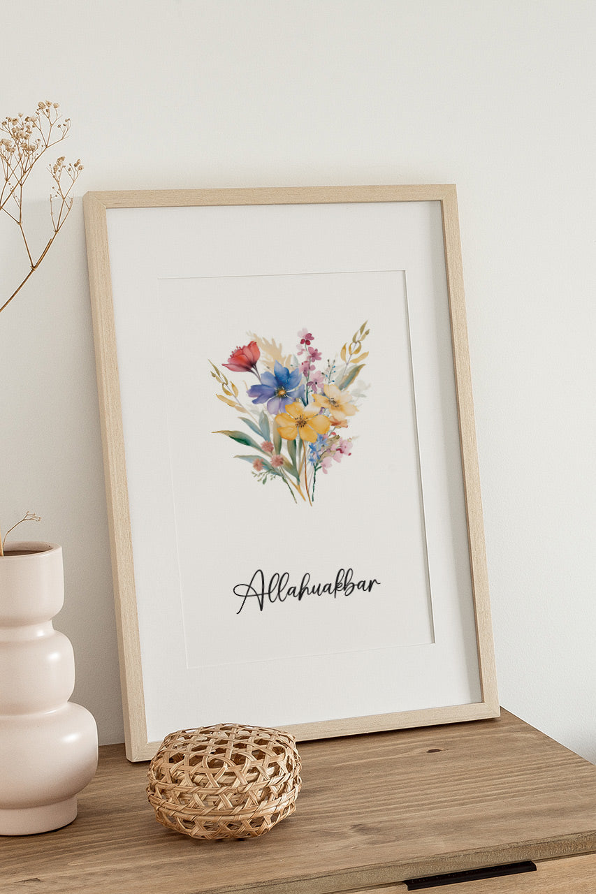 Subhan Allah, Alhamdulillah, Allahu akbar Zikar & Dua- Nursery Prints for Muslim Kids Room