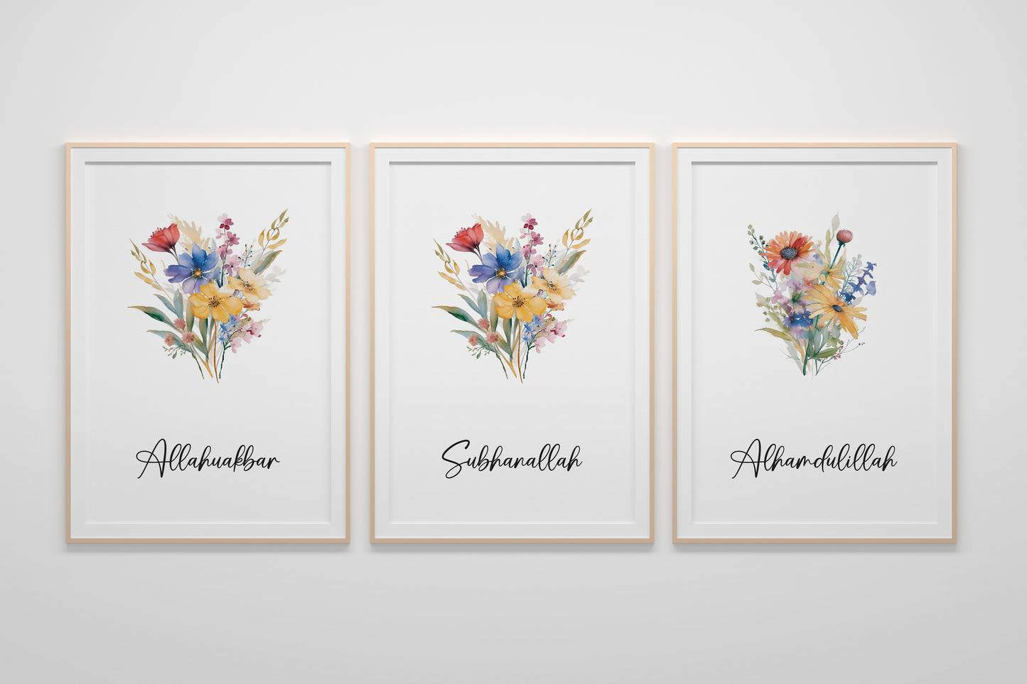 Subhan Allah, Alhamdulillah, Allahu akbar Zikar & Dua- Nursery Prints for Muslim Kids Room
