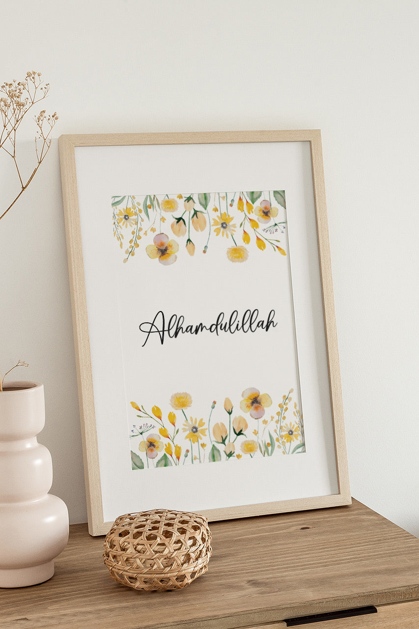 Floral Islamic Prints, Subhanallah Alhamdulillah Allahuakbar Arabic Zikr, Islamic home décor, Islamic calligraphy, Islamic gifts, Islamic Print