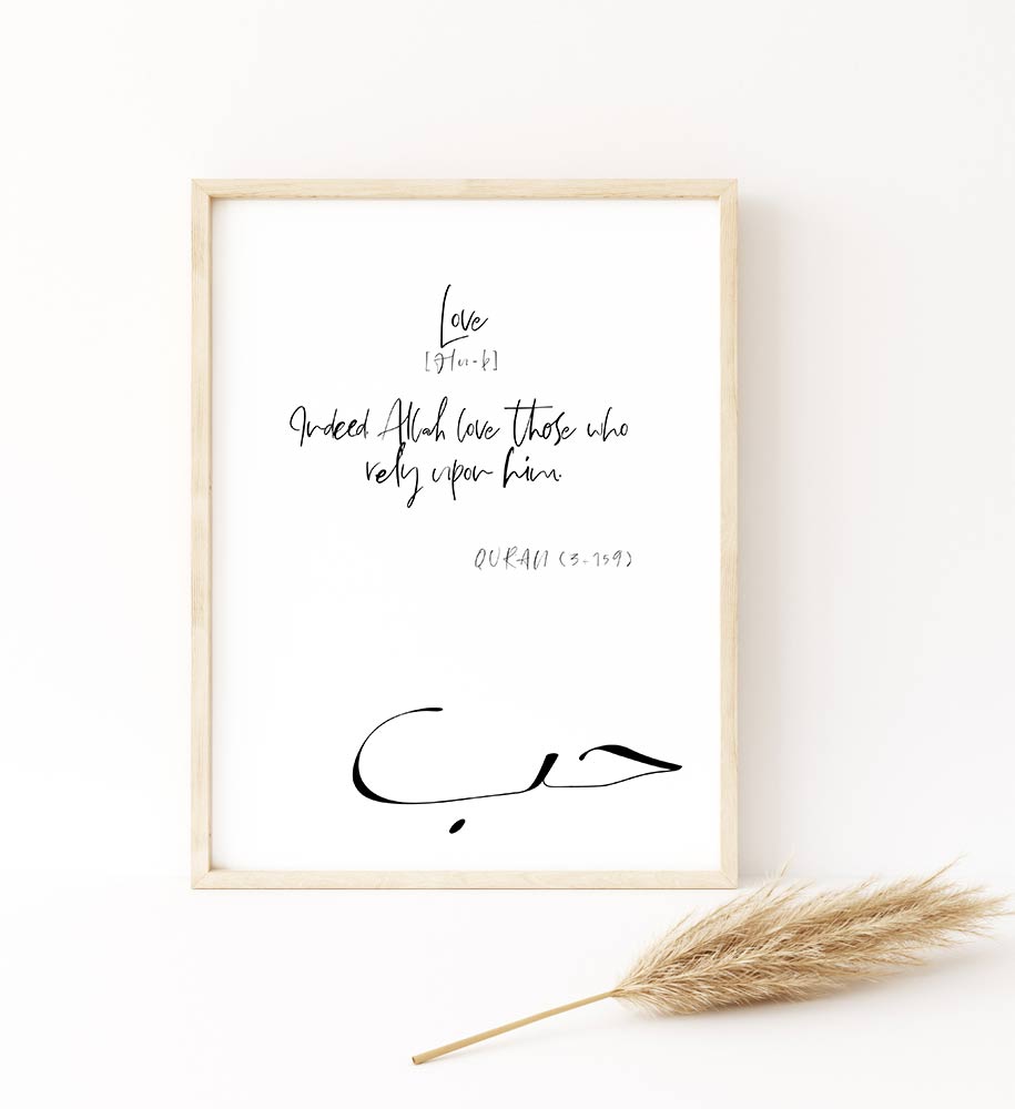 Tawakkul Sabr Shukr Amal Dua Hub Slam, Set of 6 Arabic wall art, Modern Islamic Wall decor printable, Islamic Calligraphy, Muslim Home Decor - islamicwalldecors