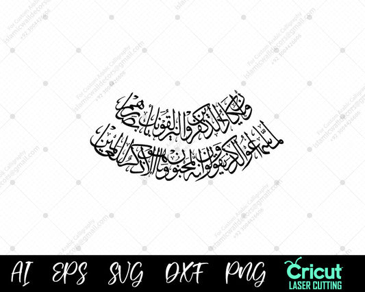 "'Wama Huwa Illa Dhikrun Lil'Alameen' – Quranic Verse Art from Surah Qalam Ayat 51-52"
